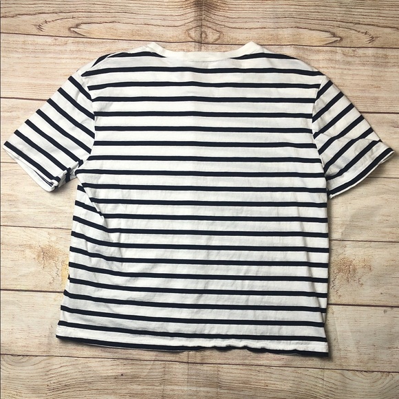 Zara Navy and White Striped Tee 💚 - Picture 3 of 3